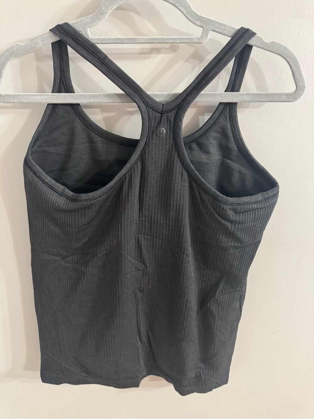 Ribbed Lululemon Racerback Tank Top - Black - Picture 2 of 5